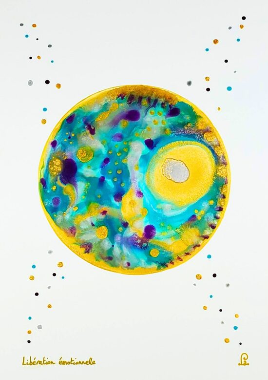 VOTRE PEINTURE VIBRATOIRE PERSONNALISÉE sur fond BLANC